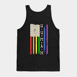 Human Rainbow Flag - LGBT Kindness Love Equality Gay Pride Tank Top